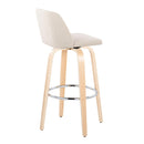 Toriano - Contemporary Fixed Height Barstool & Swivel With Round Footrest (Set of 2) by HouseOfZazla