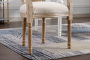 French Vintage Upholstered Fabric Dining Armchair (Set of 2) - Beige by HouseOfZazla
