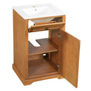 Bathroom Vanity With Integrated Sink, Soft-Closing Door - Natural Wood by HouseOfZazla