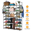 9 Tiers Shoe Rack Metal Shoe Storage Shelf Free Standing Large Shoe Stand 50-55 Pairs Shoe Tower Unit Tall Shoe Organizer with 2 HooksÊfor Entryway Cl
