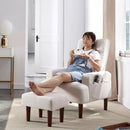 Living Room Sofa Single Chair And Ottoman, Modern Multi-Function Fabric Living Room Sofa Lounge Chair Bed And Stool. Soft Leisure Single Chair Adjustable Into 5 Angles With Sofa Bed by HouseOfZazla