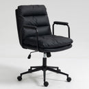 Office Chair, Mid Back Home Office Desk Task Chair With Wheels And Arms Ergonomic Computer Rolling Swivel Chair With Padded Armrest by HouseOfZazla