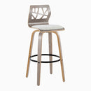 Folia - Contemporary Fixed Height Stool With Swivel With Round Footrest (Set of 2) by HouseOfZazla