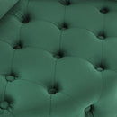 Modern Upholstered Swivel Chair With Button Tufted Design And Movable Wheels by HouseOfZazla