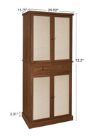 4 Door Cabinet with 1 Drawer, with 4 Adjustable Inner Shelves, Storage Cabinet