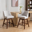 Counter Height Swivel Barstools, 26'' H Seat Height Upholstered Bar Stools (Set of 2), Fabric by HouseOfZazla
