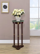 Edie Round Marble Top Plant Stand Merlot