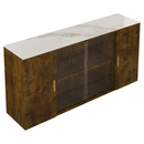 2405Wooden side cabinets with glass doors for dust prevention, modern storage display lockers for living and dining rooms and other domestic areas