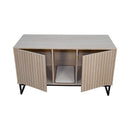 Modern Wooden Cat House with Scratching Mat