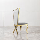 Gorgeous Streamlined High Back Fabric Stainless Steel Dining Chair (Set of 2) - Gold / Gray by HouseOfZazla