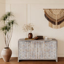 Accent Cabinet Farmhouse Style 4 Door Wooden Cabinet Sideboard Buffet Server Cabinet Storage Cabinet, For Living Room, Entryway, Hallway, Office, Kitchen And Dining Room by HouseOfZazla