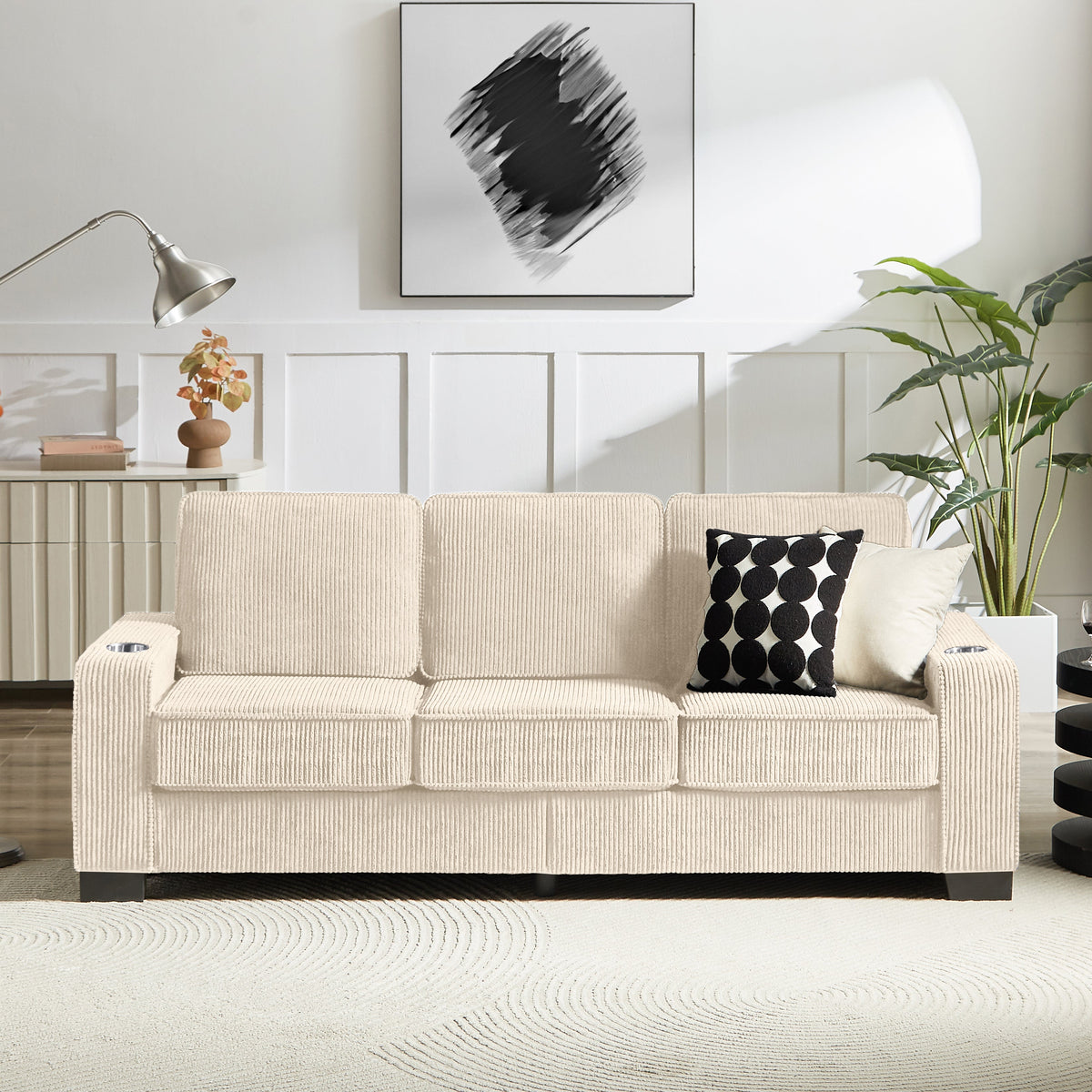 Modern Corduroy 3-Seater Sofa, photo 3 of 11