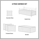 6 Piece Reversible Scalloped Edge Daybed Cover Set - Seafoam