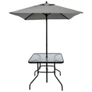 Outdoor Patio Dining Set For 4 People, Metal Patio Furniture Table And Chair Set With Umbrella - Black by HouseOfZazla