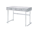 Tigress Printed Faux Marble Top Writing Desk - White