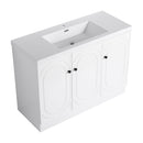Contemporary Freestanding Bathroom Vanity With Resin Sink & Soft-Close Cabinet Doors by Unique Piece Furniture