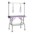 Folding Dog Pet Grooming Table Stainless Steel Frame Rubber Mat On Board With Adjustable Arm And Clamps Pet Dog Cat Grooming Table by HouseOfZazla