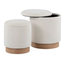 Marla - Contemporary, Nesting Ottoman Set - Natural / Cream by HouseOfZazla