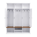Entryway Hall Tree With Bench, 3 Top Cubbies & Bottom Storage Space