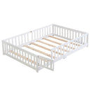 Solid Wood Floor Bed With Door And Fence For Children by Unique Piece Furniture