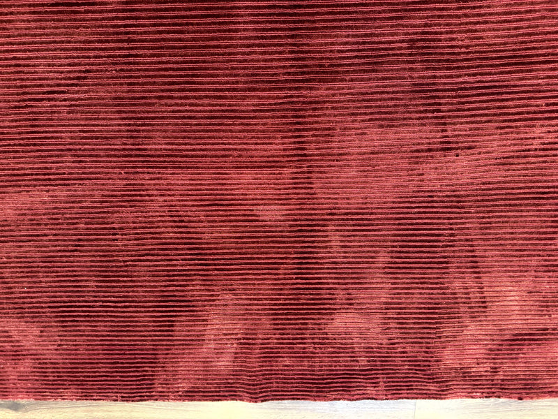 Modern Tibetan Rug 8x10, Red, Stripes, Handmade Wool Thick Pile Carpet
