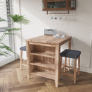 Dawson - 3 Piece Counter Height Table Set - Oak by HouseOfZazla