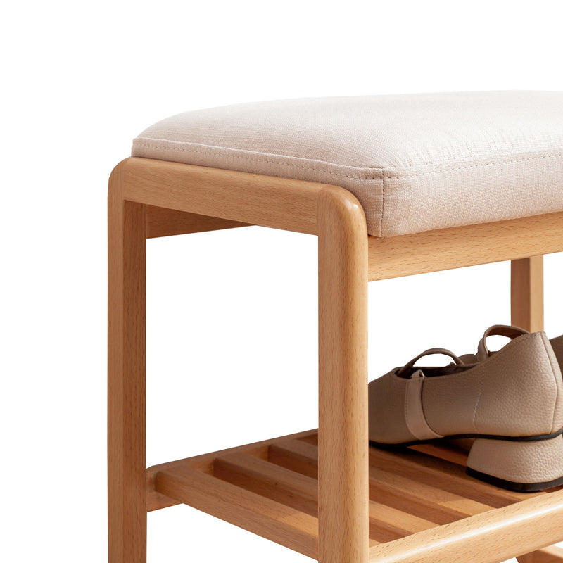 Walker Edison | Natural Solid Wood Entryway Shoe Bench