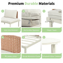 6 Piece Patio Set, Half Moon Outdoor Sectional Sofa With 2 High Low Coffee Tables, 4 Pillows & Cushions by HouseOfZazla