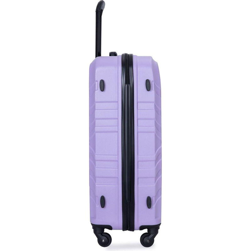 3 Piece Luggage Sets ABS Lightweight Suitcase with Two Hooks, Spinner Wheels, TSA Lock, (20/24/28), LIGHT PURPLE