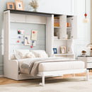 Multi Functional Murphy Bed With Sofa, Desk, And Storage Cabinet In, Full Size - White by HouseOfZazla