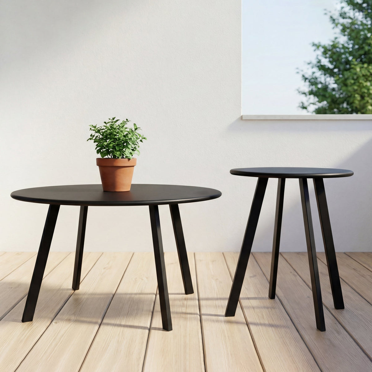 2-Piece Round Nesting Coffee Table Set, Modern, photo 3 of 10