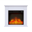 25 Inch 1400W Electric Fireplace Mantel Heater, Freestanding Space Stove with Remote Control & Realistic Flames