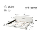 King Size Bed Frame with Boucle Fabric and Thick Headboard by HouseOfZazla
