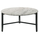 Tandi - Round Marble Coffee Table - White by HouseOfZazla
