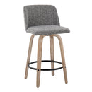 Toriano - Contemporary Fixed-Height Counter Stool & Swivel With Round Footrest (Set of 2)