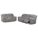 Sebring - 2 Piece Upholstered Reclining Sofa Set With Manual Recline - Gray by HouseOfZazla