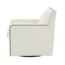 Tolland - Swivel Accent Chair With Antique Brass Nailhead Trim - Cream by HouseOfZazla