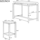 5-Piece Compact Bar Table Set with Table and Stools - Modern Industrial Design, Space-Saving Furniture for Dining Room and Breakfast Nook (Dark Brown)