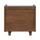 Walnut Nightstand with Rattan Detail, MDF + Solid Wood by HouseOfZazla