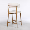 Upholstered Counter Height Bar Stools For Kitchen Island (Set of 2) - Beige by HouseOfZazla