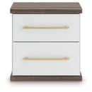 Kendanport - Two Drawer Night Stand - Brown / White by Unique Piece Furniture