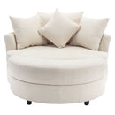 360° Swivel Accent Barrel Chair With Storage Ottoman & 4 Pillows, Modern Leisure Chair Round Accent For Living Room by HouseOfZazla