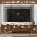 Modern TV Stand With Fluted Glass Doors & 2 Drawers