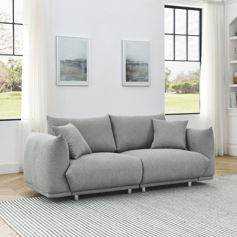 78.8" Modern Couch for Living Room Sofa,Solid Wood Frame and Stable Metal Legs, 2 Pillows, Sofa Furniture for Apartment