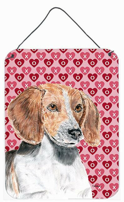 English Foxhound Valentine's Love Aluminium Metal Wall or Door Hanging Prints