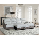 Kia - Sectional With Power And USB - Beige / Brown by HouseOfZazla