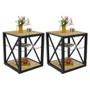 Set of 2 Modern End Table Nightstands