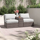 2 Person Wicker Conversation Set With Cushions, Weather Resistant by HouseOfZazla