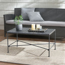 Luna Outdoor Iron Coffee Table - Black Brush Silver by HouseOfZazla