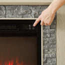 58" Modern TV Stand with Electric Fireplace and Storage